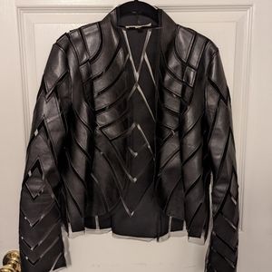 Black Mesh and Pleather Jacket